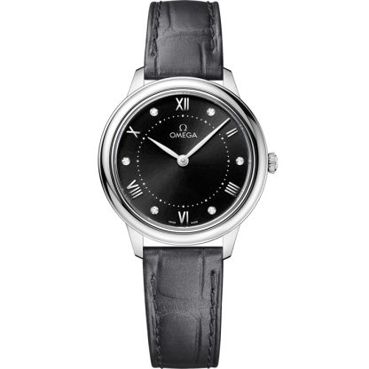 Omega De Ville Prestige 30 mm, acciaio su cinturino di pelle 434.13.30.60.51.001