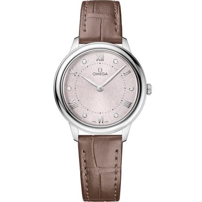 Omega De Ville Prestige 30 mm, acciaio su cinturino di pelle 434.13.30.60.52.001