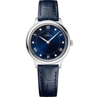 Omega De Ville Prestige 30 mm, acciaio su cinturino di pelle 434.13.30.60.53.001