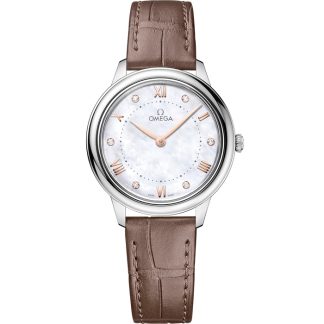 Omega De Ville Prestige 30 mm, acciaio su cinturino di pelle 434.13.30.60.55.001