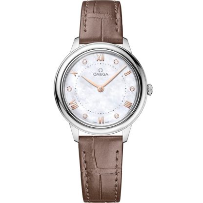 Omega De Ville Prestige 30 mm, acciaio su cinturino di pelle 434.13.30.60.55.001