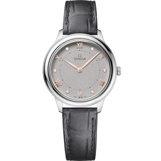 Omega De Ville Prestige 30 mm, acciaio su cinturino di pelle 434.13.30.60.56.001