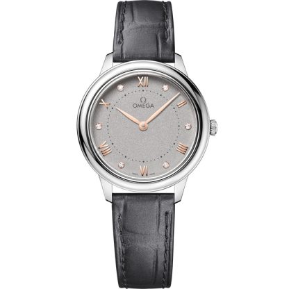 Omega De Ville Prestige 30 mm, acciaio su cinturino di pelle 434.13.30.60.56.001