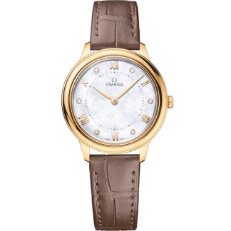 Omega De Ville Prestige 30 mm, oro giallo su cinturino di pelle 434.53.30.60.55.002