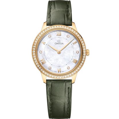 Omega De Ville Prestige 30 mm, oro giallo su cinturino di pelle 434.58.30.60.55.002