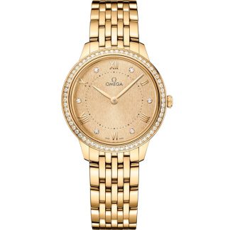 Omega De Ville Prestige 30 mm, oro giallo su oro giallo 434.55.30.60.58.001