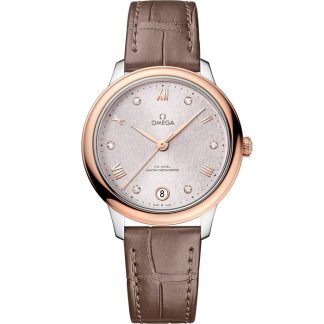 Omega De Ville Prestige 34 mm, acciaio-oro Sedna™ su cinturino di pelle 434.23.34.20.52.003