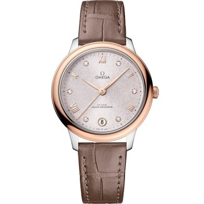 Omega De Ville Prestige 34 mm, acciaio-oro Sedna™ su cinturino di pelle 434.23.34.20.52.003