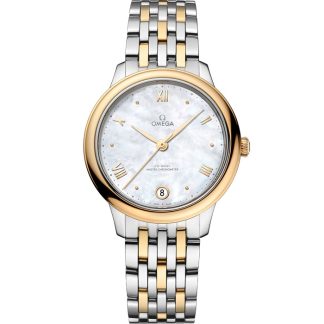Omega De Ville Prestige 34 mm, acciaio-oro giallo su acciaio-oro giallo 434.20.34.20.05.002