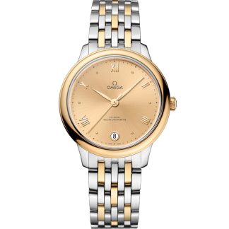 Omega De Ville Prestige 34 mm, acciaio-oro giallo su acciaio-oro giallo 434.20.34.20.08.001