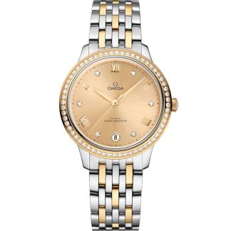 Omega De Ville Prestige 34 mm, acciaio-oro giallo su acciaio-oro giallo 434.25.34.20.58.001