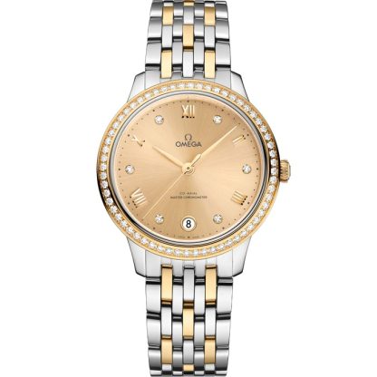 Omega De Ville Prestige 34 mm, acciaio-oro giallo su acciaio-oro giallo 434.25.34.20.58.001