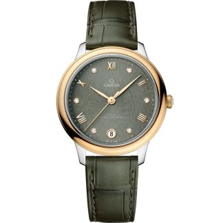 Omega De Ville Prestige 34 mm, acciaio-oro giallo su cinturino di pelle 434.23.34.20.60.001