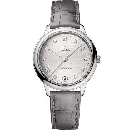 Omega De Ville Prestige 34 mm, acciaio su cinturino di pelle 434.13.34.20.52.001