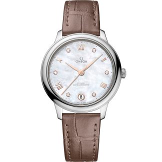 Omega De Ville Prestige 34 mm, acciaio su cinturino di pelle 434.13.34.20.55.001