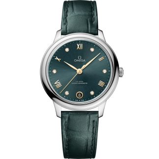 Omega De Ville Prestige 34 mm, acciaio su cinturino di pelle 434.13.34.20.60.001