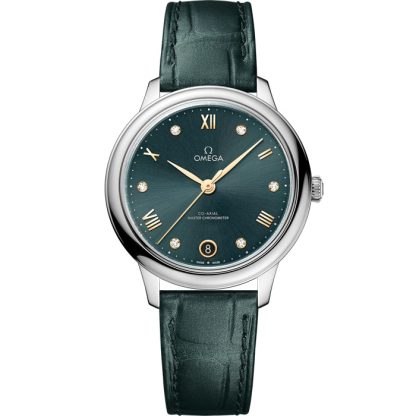 Omega De Ville Prestige 34 mm, acciaio su cinturino di pelle 434.13.34.20.60.001
