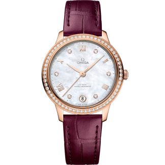 Omega De Ville Prestige 34 mm, oro Sedna™ su cinturino di pelle 434.58.34.20.55.001
