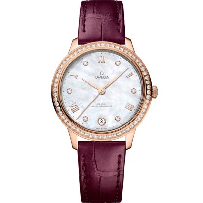 Omega De Ville Prestige 34 mm, oro Sedna™ su cinturino di pelle 434.58.34.20.55.001
