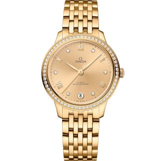 Omega De Ville Prestige 34 mm, oro giallo su oro giallo 434.55.34.20.58.001