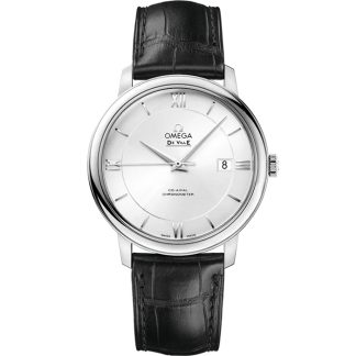 Omega De Ville Prestige 39,5 mm, acciaio su cinturino di pelle 424.13.40.20.02.001