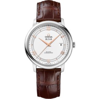 Omega De Ville Prestige 39,5 mm, acciaio su cinturino di pelle 424.13.40.20.02.002