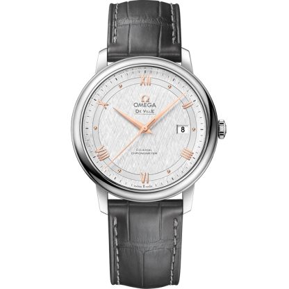 Omega De Ville Prestige 39,5 mm, acciaio su cinturino di pelle 424.13.40.20.02.005
