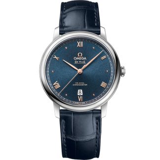 Omega De Ville Prestige 39,5 mm, acciaio su cinturino di pelle 424.13.40.20.03.004