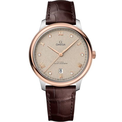 Omega De Ville Prestige 40 mm, acciaio-oro Sedna™ su cinturino di pelle 434.23.40.20.59.001