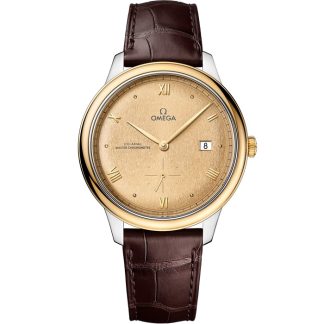 Omega De Ville Prestige 41 mm, acciaio-oro giallo su cinturino di pelle 434.23.41.20.08.001