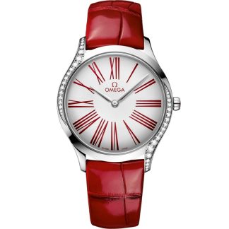Omega De Ville Trésor 36 mm, acciaio su cinturino di pelle 428.18.36.60.04.002
