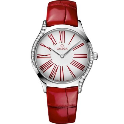 Omega De Ville Trésor 36 mm, acciaio su cinturino di pelle 428.18.36.60.04.002
