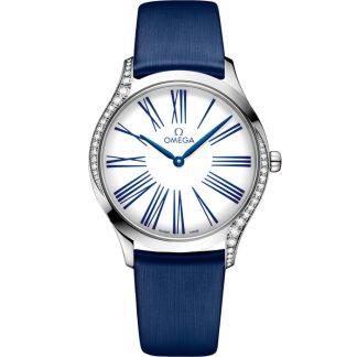 Omega De Ville Trésor 36 mm, acciaio su cinturino in tessuto 428.17.36.60.04.001