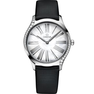 Omega De Ville Trésor 36 mm, acciaio su cinturino in tessuto 428.17.36.60.05.001