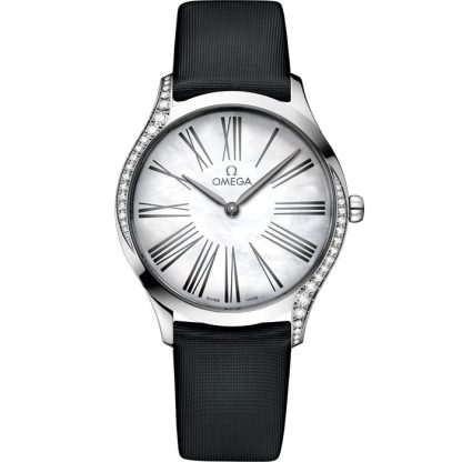 Omega De Ville Trésor 36 mm, acciaio su cinturino in tessuto 428.17.36.60.05.001