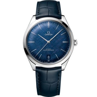 Omega De Ville Trésor 40 mm, acciaio su cinturino di pelle 435.13.40.21.03.001
