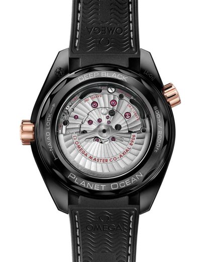 Omega Deep Black Seamaster Planet Ocean 600M 45,5 mm, ceramica nera su cinturino in pelle con rivestimento interno in caucciù 215.63.46.22.01.001 - immagine 2