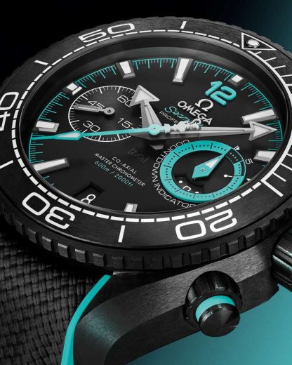Omega “ETNZ” Deep Black Seamaster Planet Ocean 600M 45,5 mm, ceramica nera su cinturino in caucciù 215.92.46.51.01.003 - immagine 4