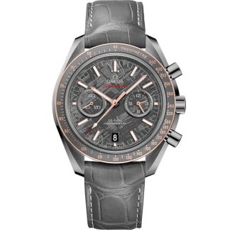 Omega Meteorite Speedmaster Dark Side of the Moon 44,25 mm, ceramica grigia su cinturino di pelle con fibbia déployante 311.63.44.51.99.001