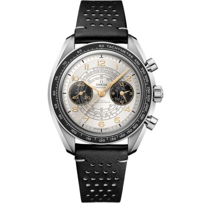 Omega Paris 2024 Speedmaster Chronoscope 43 mm, acciaio su cinturino di pelle 522.32.43.51.02.001