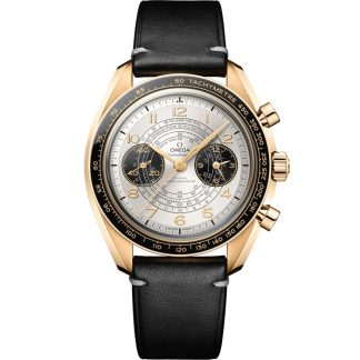Omega Paris 2024 Speedmaster Chronoscope 43 mm, oro Moonshine™ su cinturino di pelle 522.62.43.51.02.001