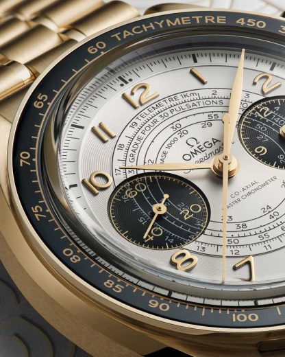 Omega Paris 2024 Speedmaster Chronoscope 43 mm, oro Moonshine™ su oro Moonshine™ 522.60.43.51.02.001 - immagine 5