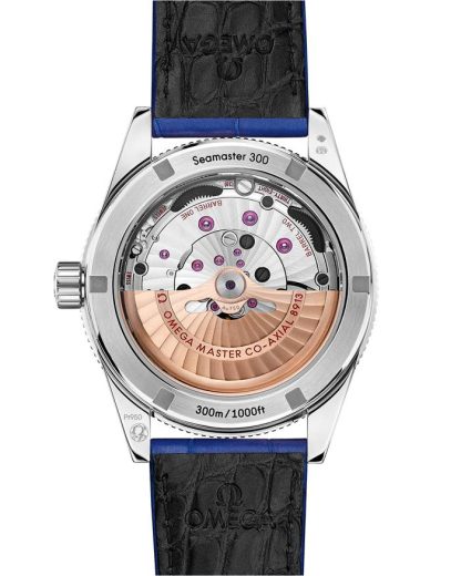 Omega Seamaster 300 41 mm, platino su cinturino di pelle 234.93.41.21.99.002 - immagine 2