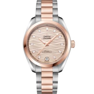 Omega Seamaster Aqua Terra 150M 34 mm, acciaio-oro Sedna™ su acciaio-oro Sedna™ 220.20.34.20.59.001