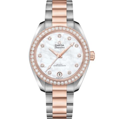 Omega Seamaster Aqua Terra 150M 34 mm, acciaio-oro Sedna™ su acciaio-oro Sedna™ 220.25.34.20.55.001