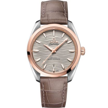 Omega Seamaster Aqua Terra 150M 38 mm, acciaio-oro Sedna™ su cinturino di pelle 220.23.38.20.06.001