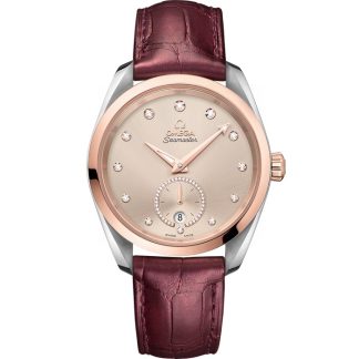 Omega Seamaster Aqua Terra 150M 38 mm, acciaio-oro Sedna™ su cinturino di pelle 220.23.38.20.59.001