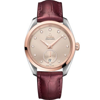 Omega Seamaster Aqua Terra 150M 38 mm, acciaio-oro Sedna™ su cinturino di pelle 220.23.38.20.59.001