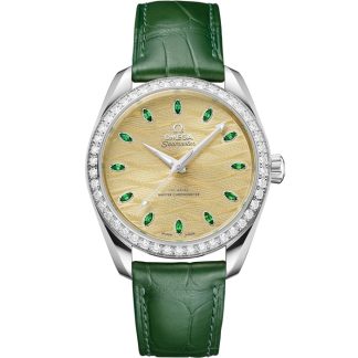 Omega Seamaster Aqua Terra 150M 38 mm, oro Canopus Gold™ su alligatore 220.58.38.20.99.008