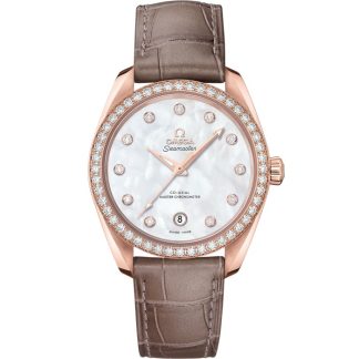 Omega Seamaster Aqua Terra 150M 38 mm, oro Sedna™ su cinturino di pelle 220.58.38.20.55.001